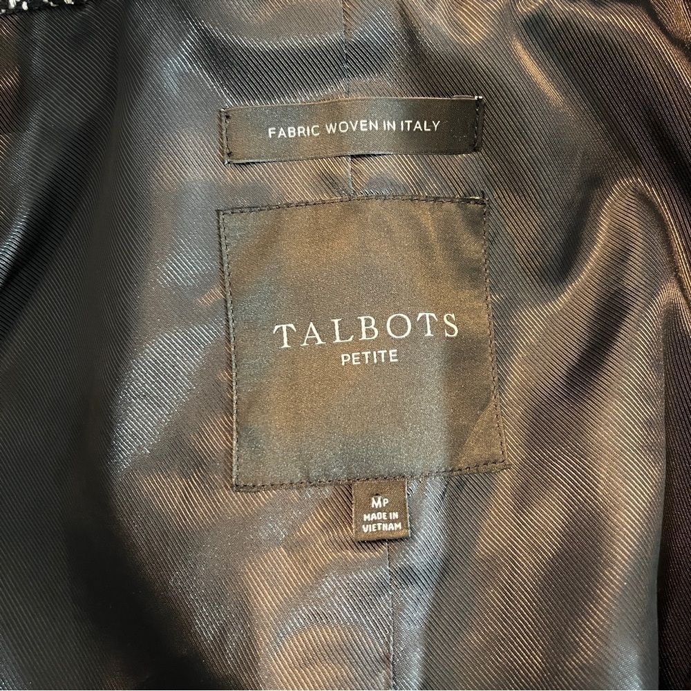 Talbots Boucle Herringbone Jacket Woven in Italy Women's MP Career Mob Wife - Picture 11 of 13